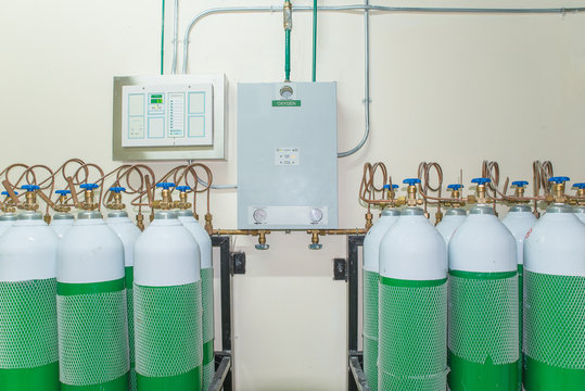 Medical Oxygen Tank In Hospital Control Room