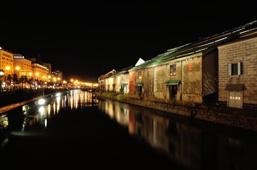 Fototapeta na wymiar 冬の小樽運河　北海道の景色