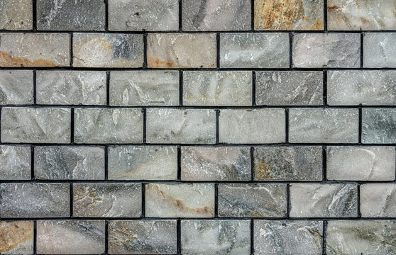 Natural marble stone brick wall for background and texture