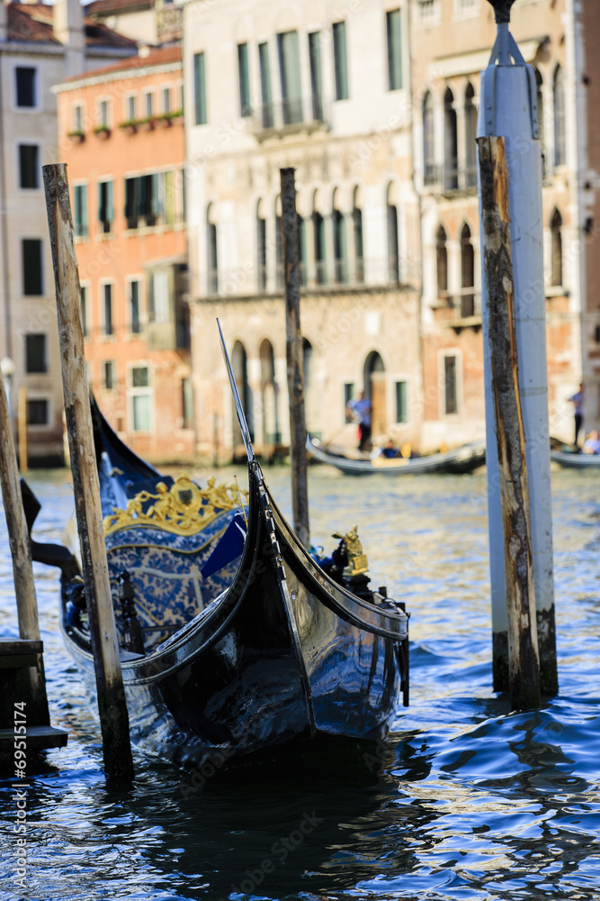 Wall mural venice, italy - gondola and historic tenements