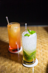 Mint High Ball cocktails on the table.