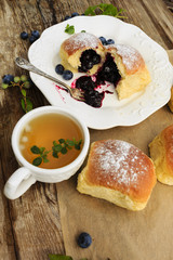 Brioche with blueberries