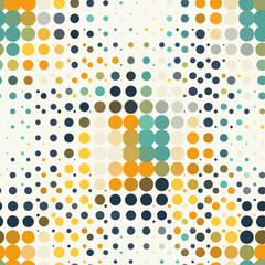Seamless geometric pattern of halftone dots in retro style.