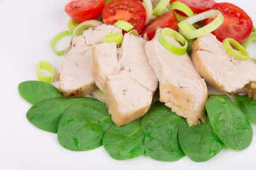 Close up of chicken salad.