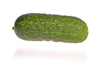 Fresh green cucumber isolated on white background