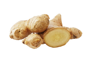 raw ginger isolated on white background