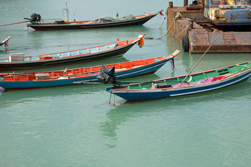 Fototapeta na wymiar thai fishing boat floating