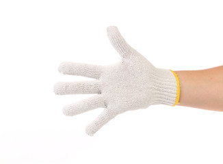 Thin work gloves shows five fingers.