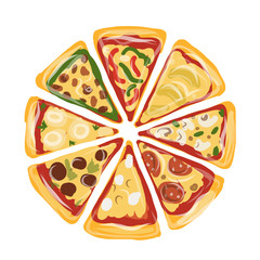 Pieces of pizza, sketch for your design