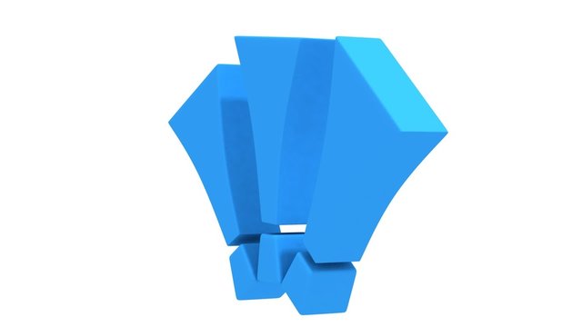 Animation of exclamation marks rotation on white