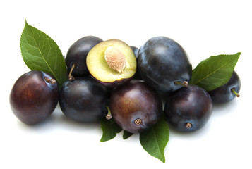 Fresh purple plums