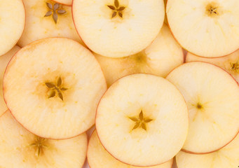 Close up of sliced apple.