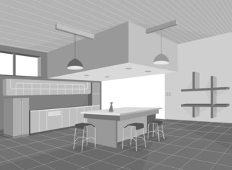 Fototapeta na wymiar Kitchen layout,home interior