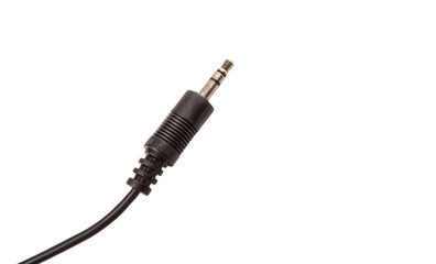 Audio jack over white background