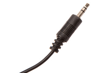 Audio jack over white background