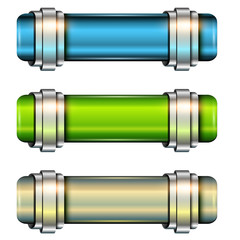Banners, 3D metallic backgrounds