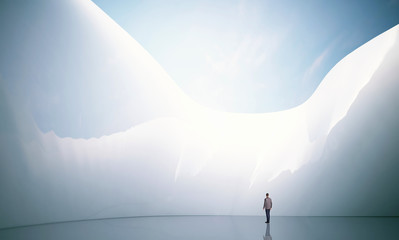 business man on a abstract architectural background