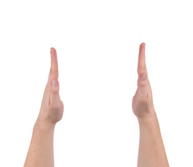 Two hands gesture showing the size.