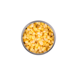 Fresh corn in can.