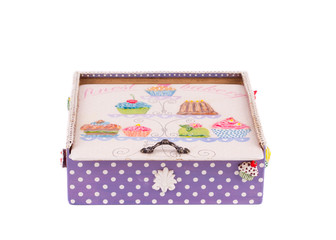 Gift box handmade decorated.