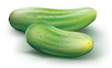 cucumbers on a white background