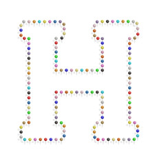 letter a with pushpin