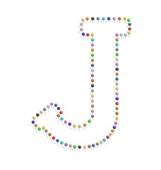 letter j with pushpin