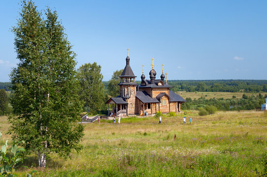 Wooden church of All Saints of Siberia on the Tura river.