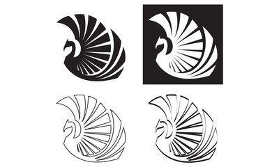 Stylized Phoenix, Vector illustration