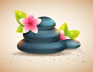 Peaceful and relaxing card with spa items isolated © Yuzach