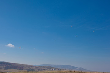 Fototapeta premium Several flying paparlanes