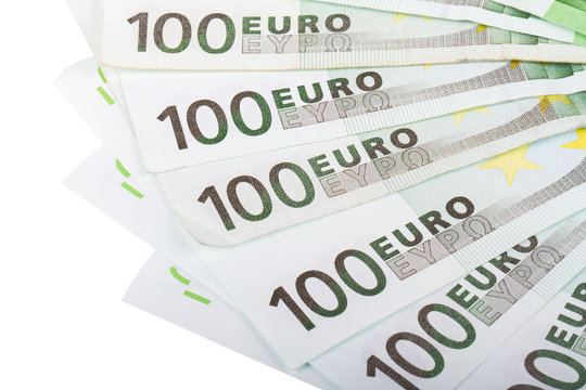 Close Up of Euro Banknotes
