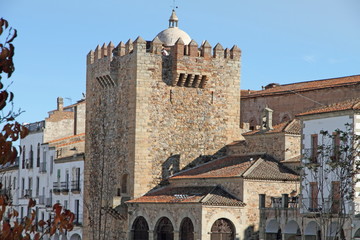 Tower of Bujaco, main square of Caceres, Extremadura, Spain