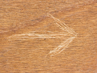 Fototapeta na wymiar Arrow marks on wood.