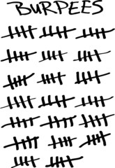 Burpees - 100 Hash Marks