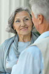 Cute happy senior couple outdoors