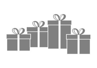 Grey gift icon on white background