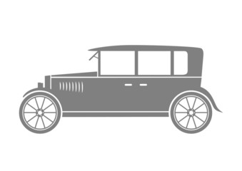 Grey car icon on white background