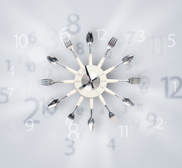 Modern clock with numbers comming out