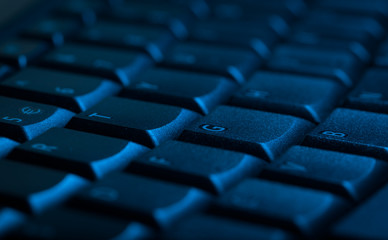 Obraz premium Keyboard close-up with copy space