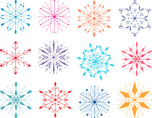 colorful snowflakes