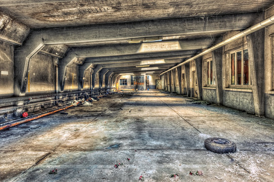 Abandoned underground parking garage