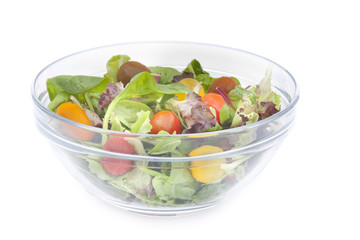 Fresh vitamin salad with tomatoes, spinach,arugula, and lettuce