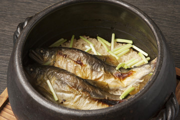 鮎ご飯