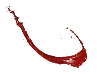 Chocolate splash on white background