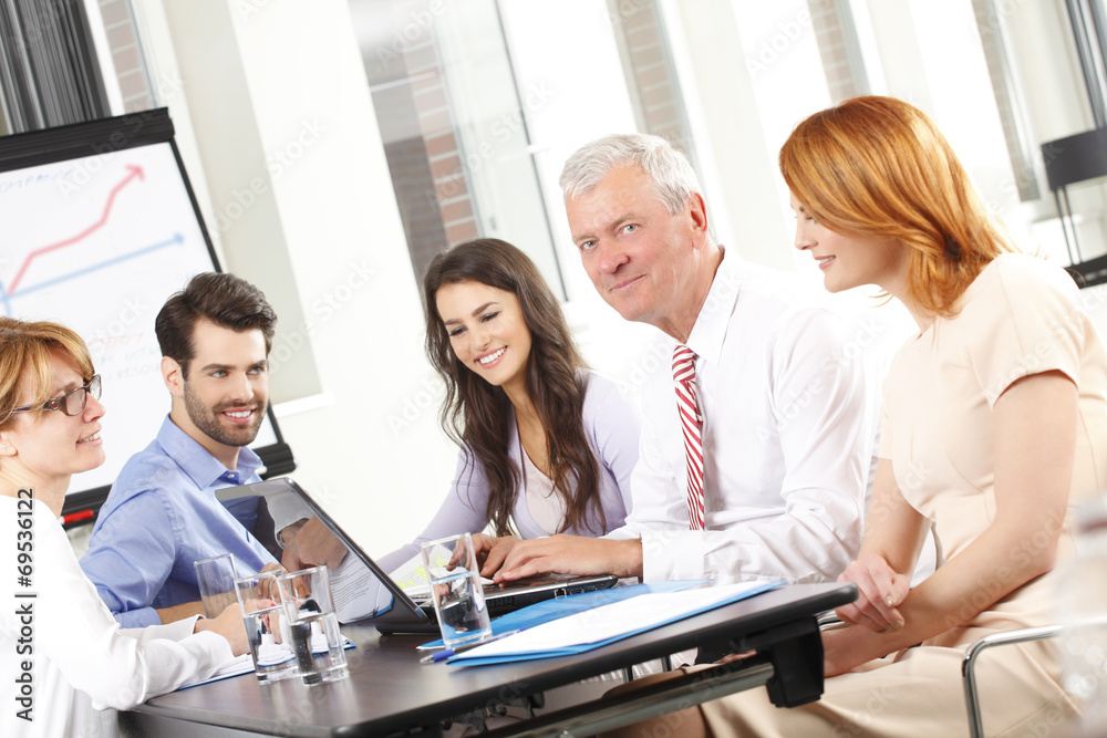 Wall mural business people at meeting