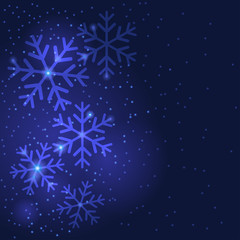 Fototapeta na wymiar Christmas snowflakes greeting background
