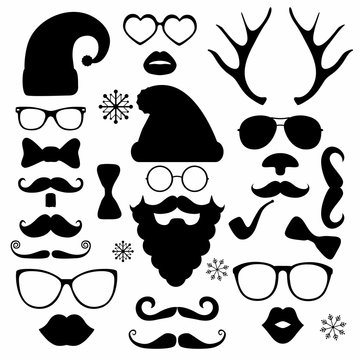 Christmas fashion silhouette set hipster style