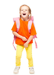 Little girl with schoolbag
