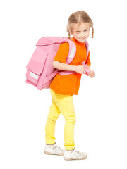 Little girl with schoolbag